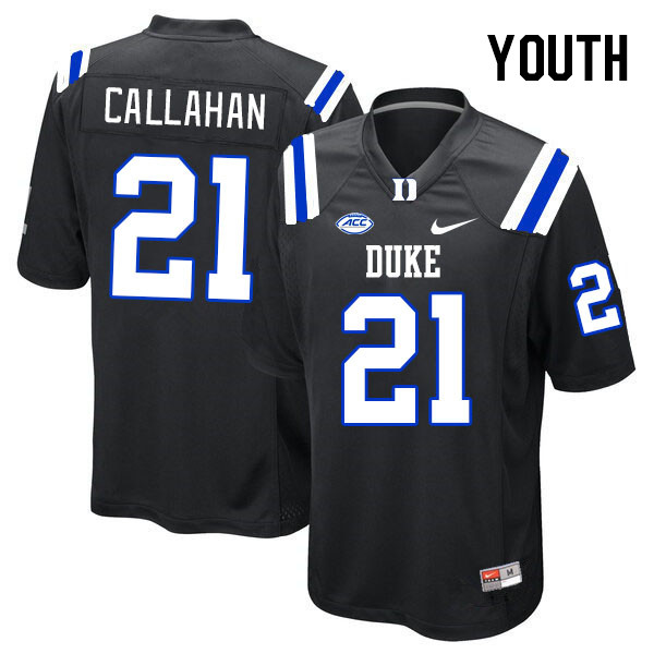 Youth #21 Landan Callahan Duke Blue Devils College Football Jerseys Stitched-Black